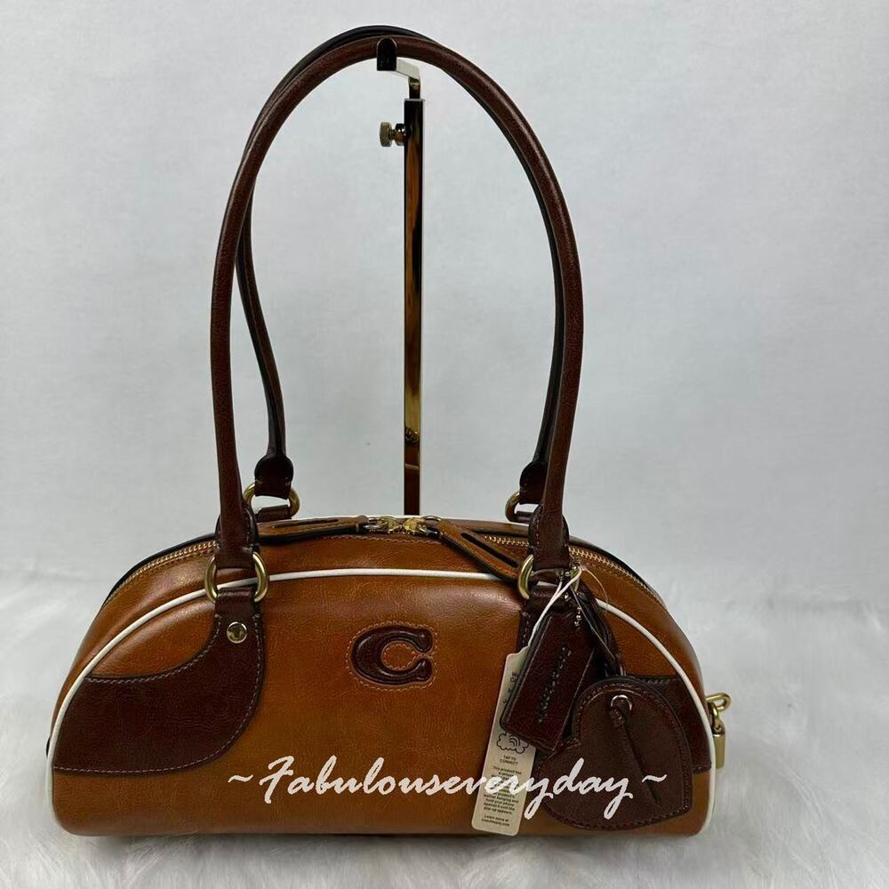 Coach Coachtopia Bowling Shoulder Bag Upcrafted Leather/Tan/Saddle CDU49 NWT